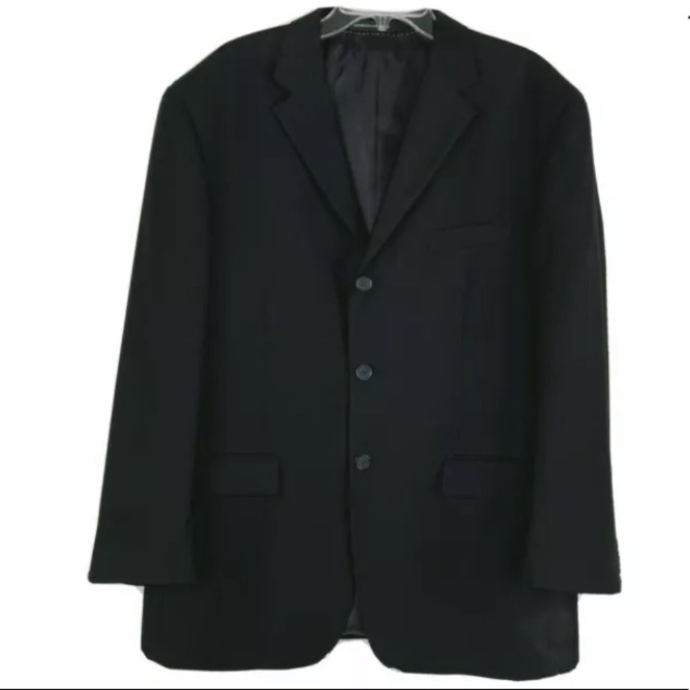 Giorgio Armani Le Collezioni Wool Jacket Black Italian size 54